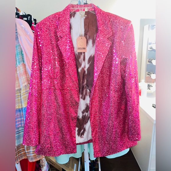 Pink sequin blazer - Picture 5 of 6